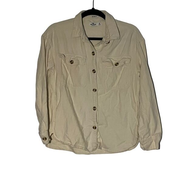 Women's Hollister Cream Flannel Shacket - Picture 1 of 6
